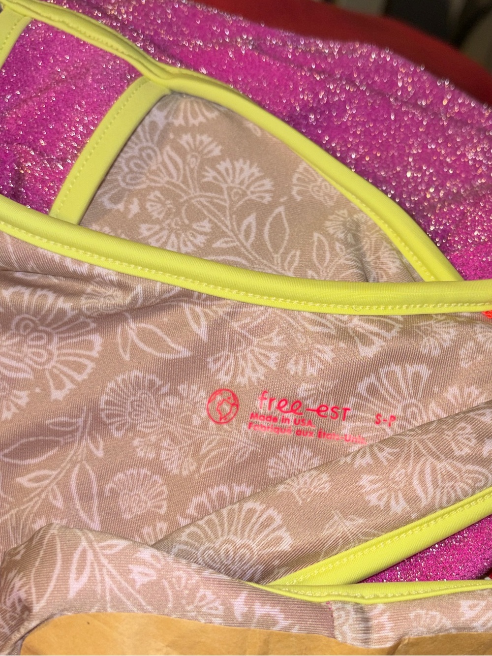 Free People Amber Lurex One Piece Swimsuit Free-est Pink Sparkly Small NEW NWT - Picture 4 of 12